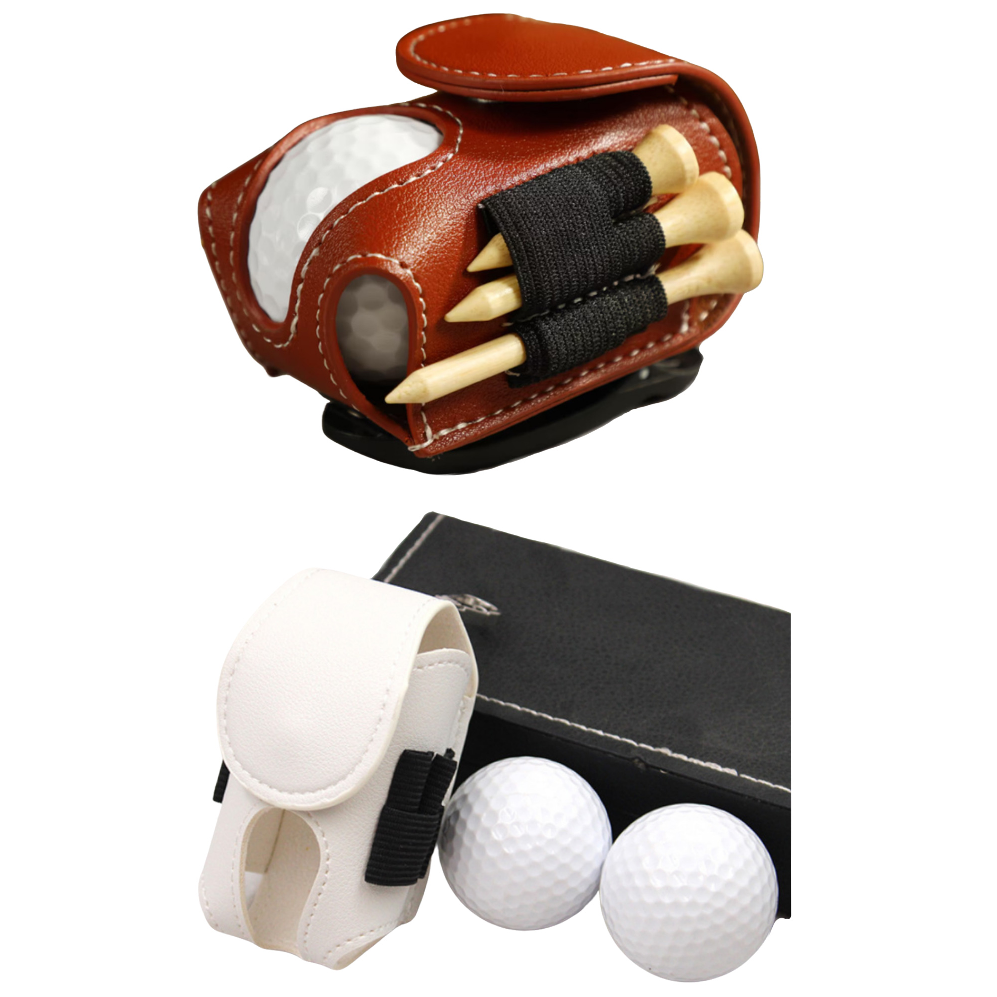 PU Leather Outdoor Portable Small Golf Ball Set Bag 5