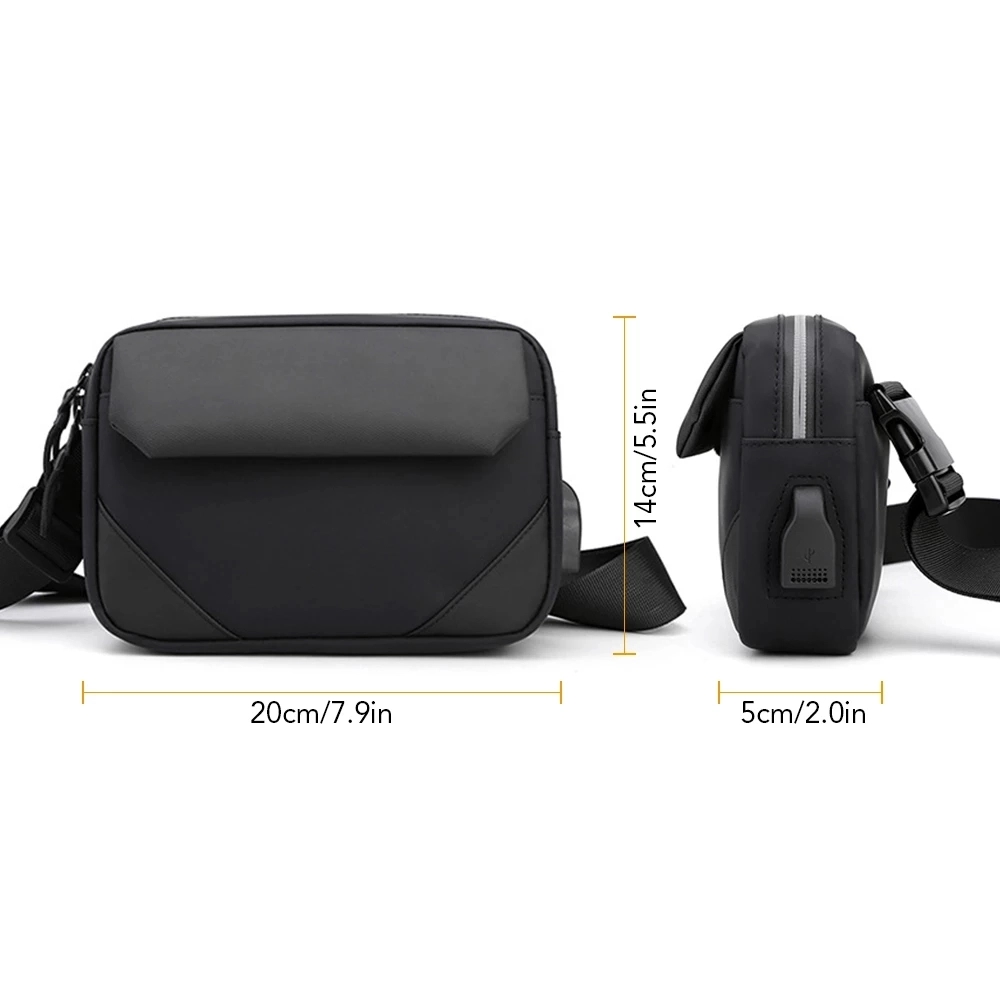 Solid color coated Oxford crossbody bag 5