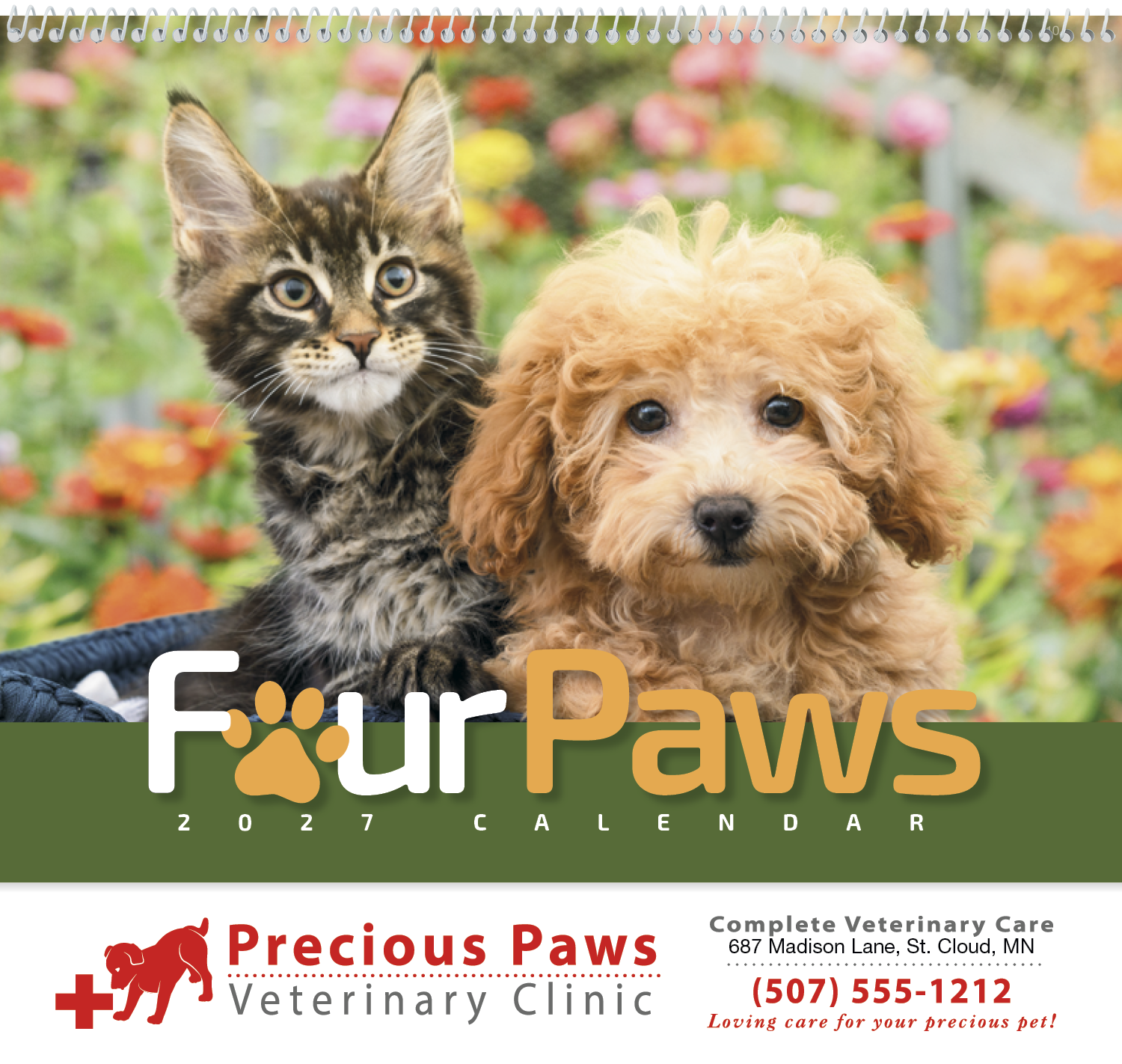 HotLine® Products Four Paws Appointment Calendar - Spiral 21