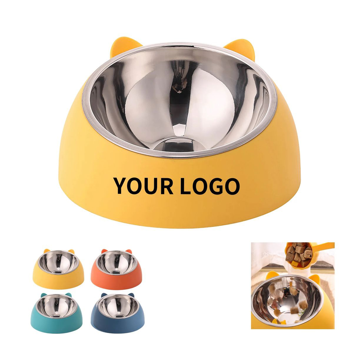 Non Spill Pet Food Bowl with PP and Steel Material 2