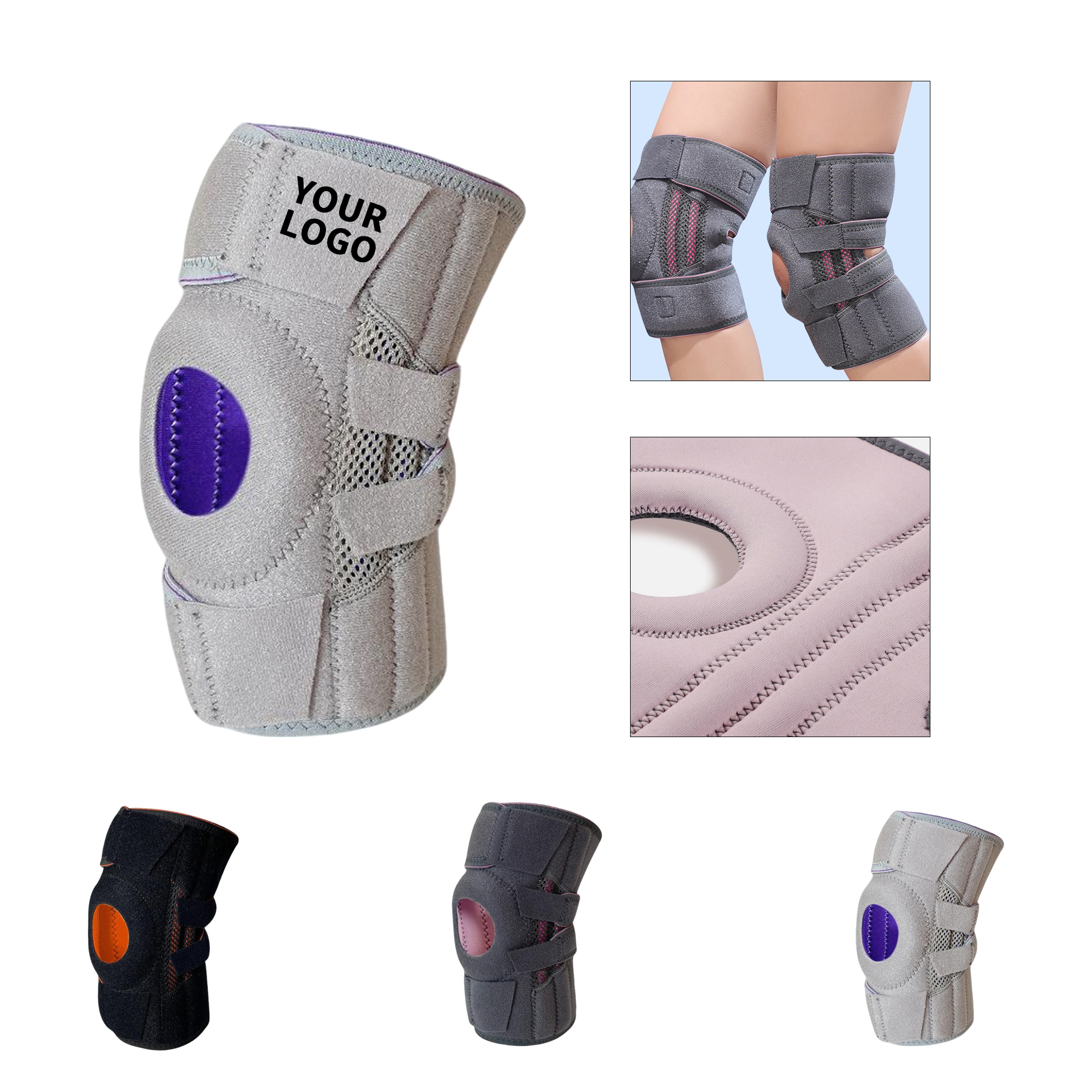 Adjustable Knee Support Brace With Hook Loop Strap 2
