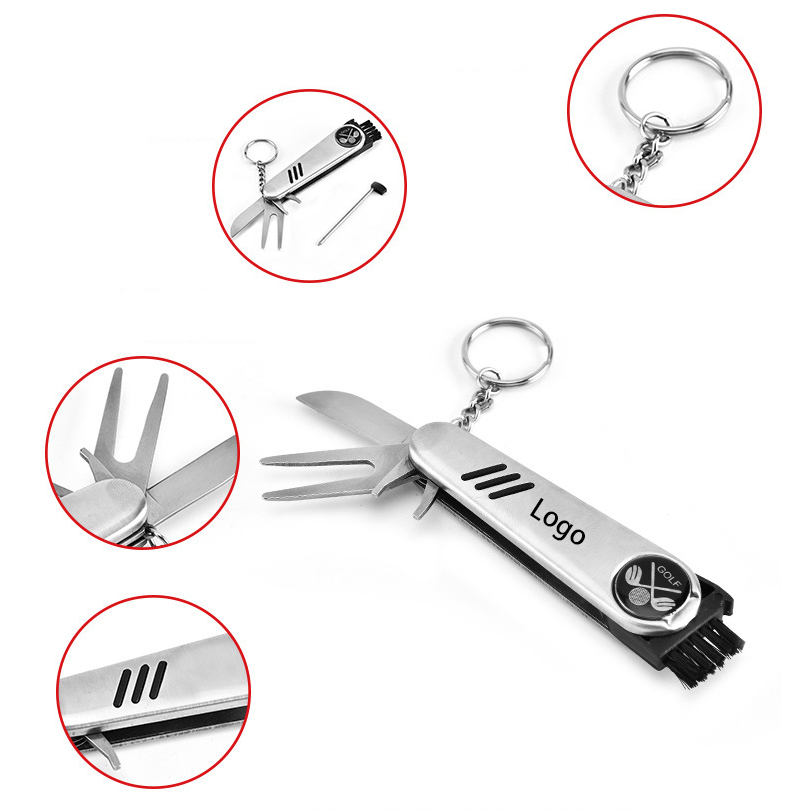 Stainless Steel Key Chain Pocket Golf Multi-Tool 7