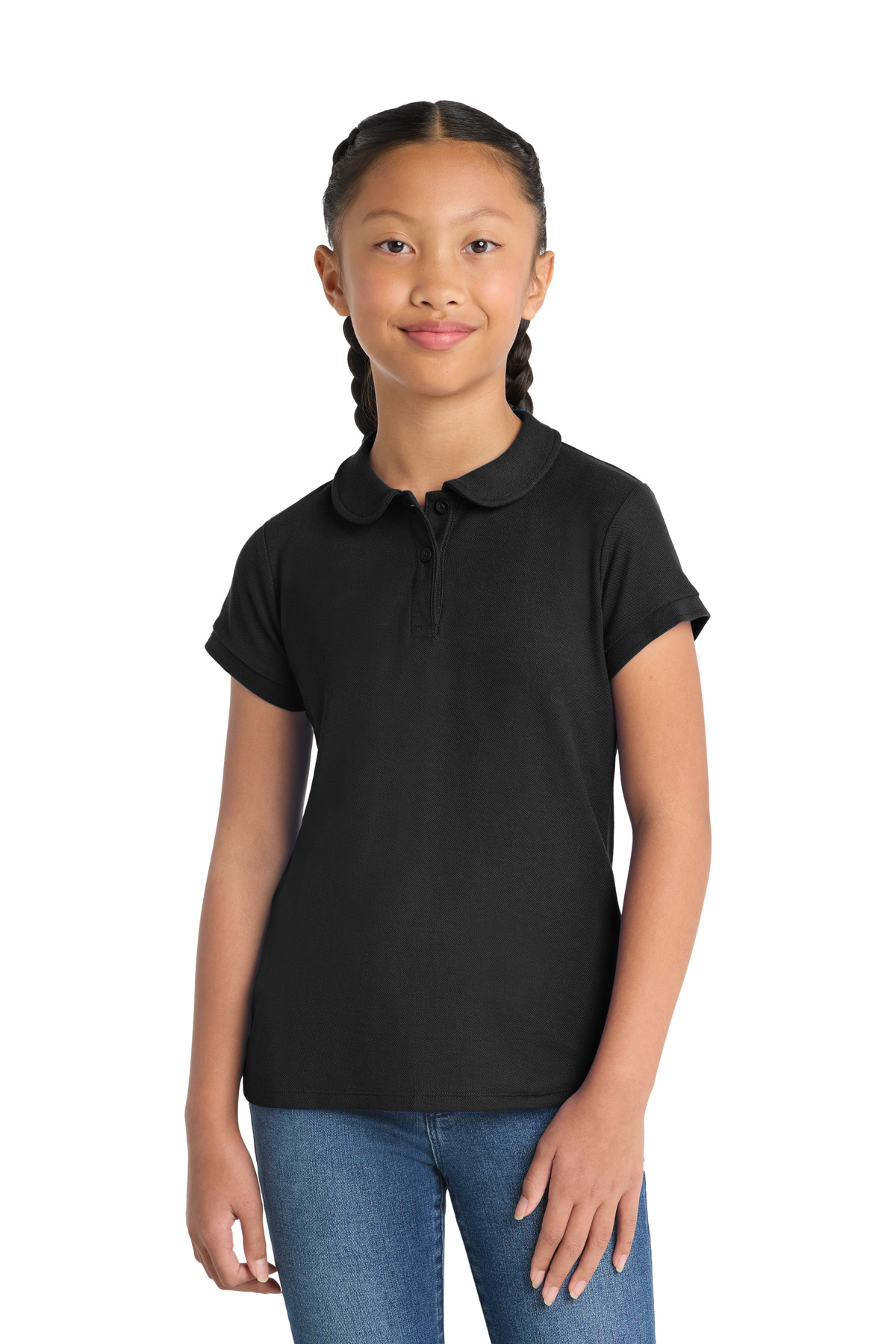 Port Authority Girls Silk Touch Peter Pan Collar Polo. YG503 5