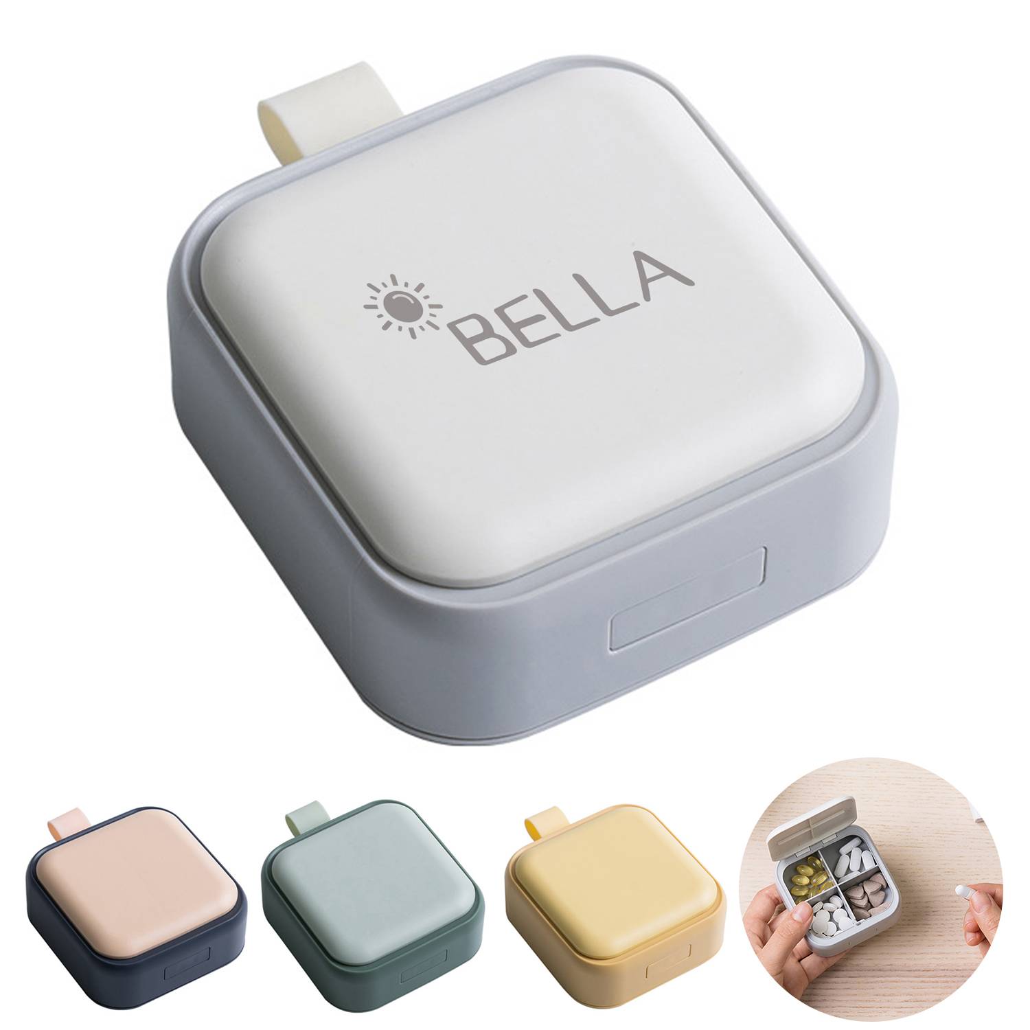 Plastic Portable dispensing small pill box 9
