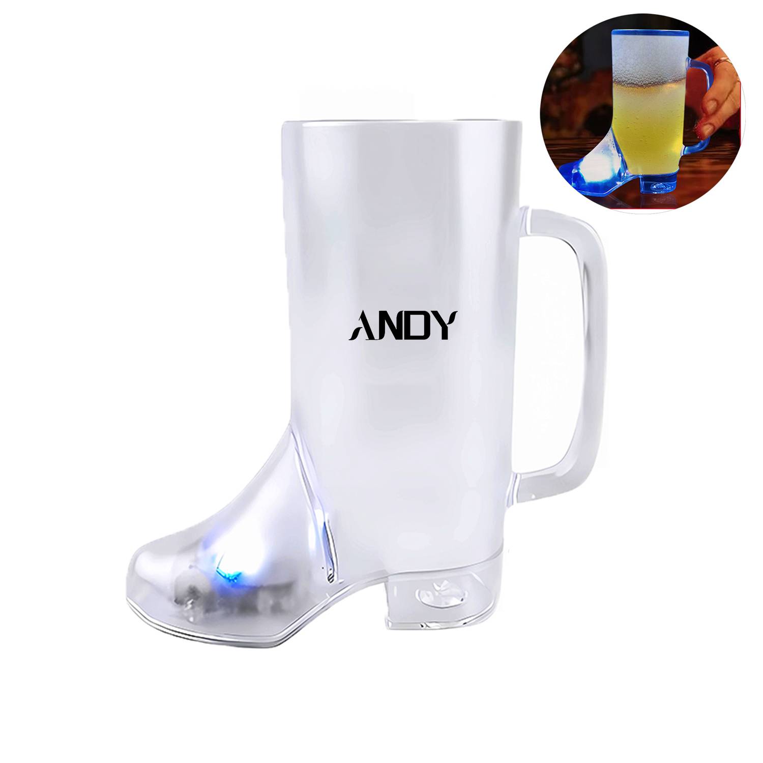 15Oz Plastic Light-Up Cowboy Boot Mug 2