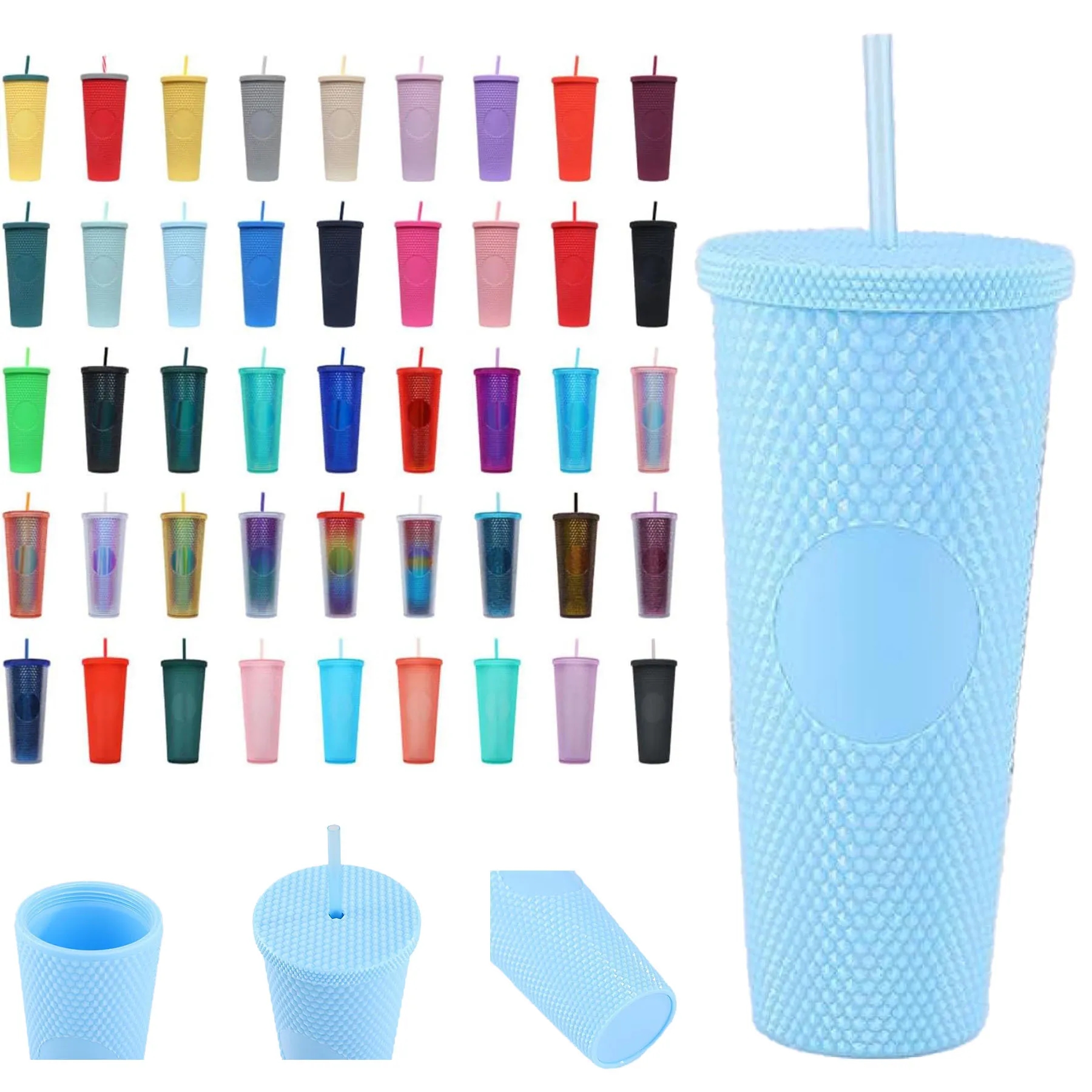 Double Layer Plastic Straw Cup 4