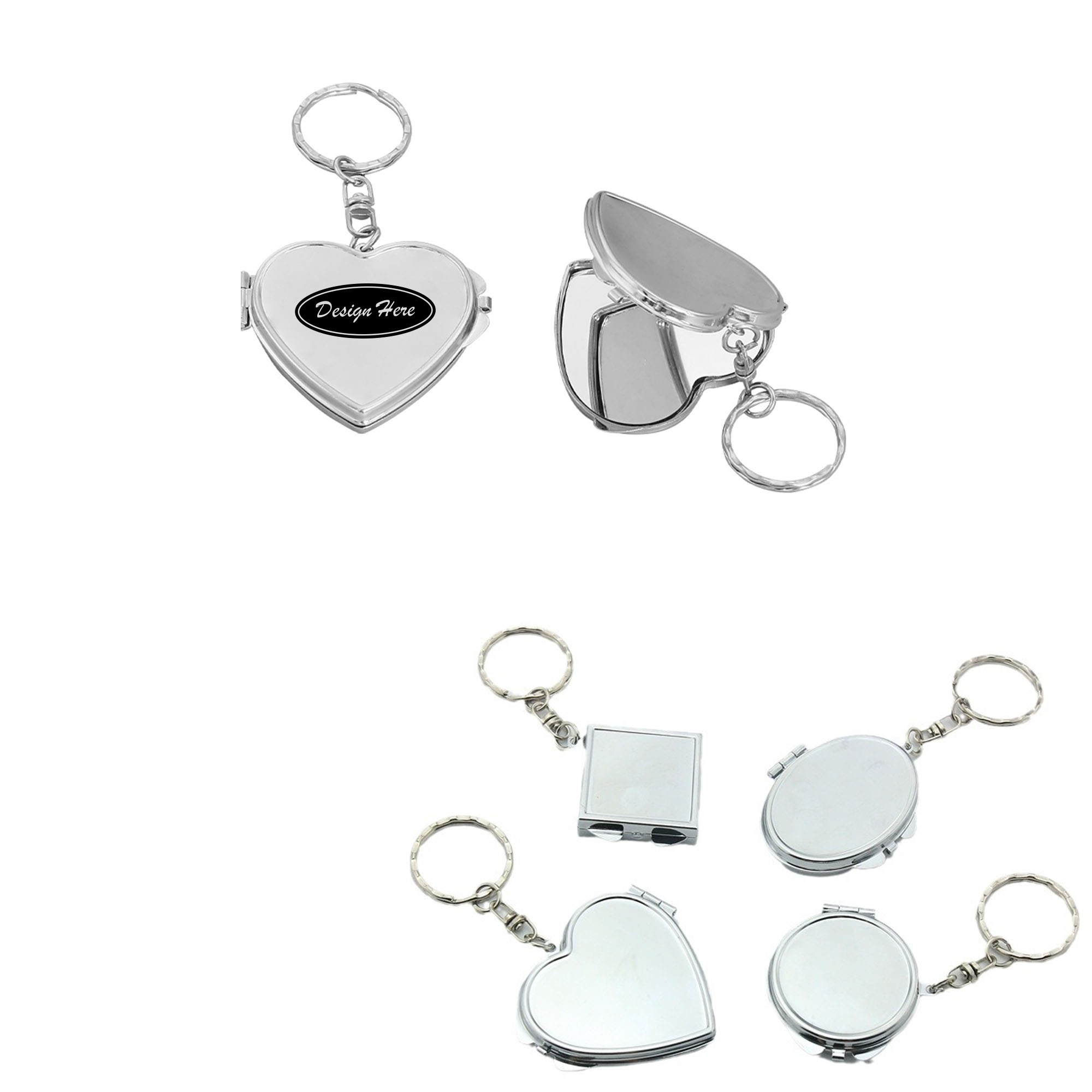 Double Sided Mirror Pendant Keychain 5