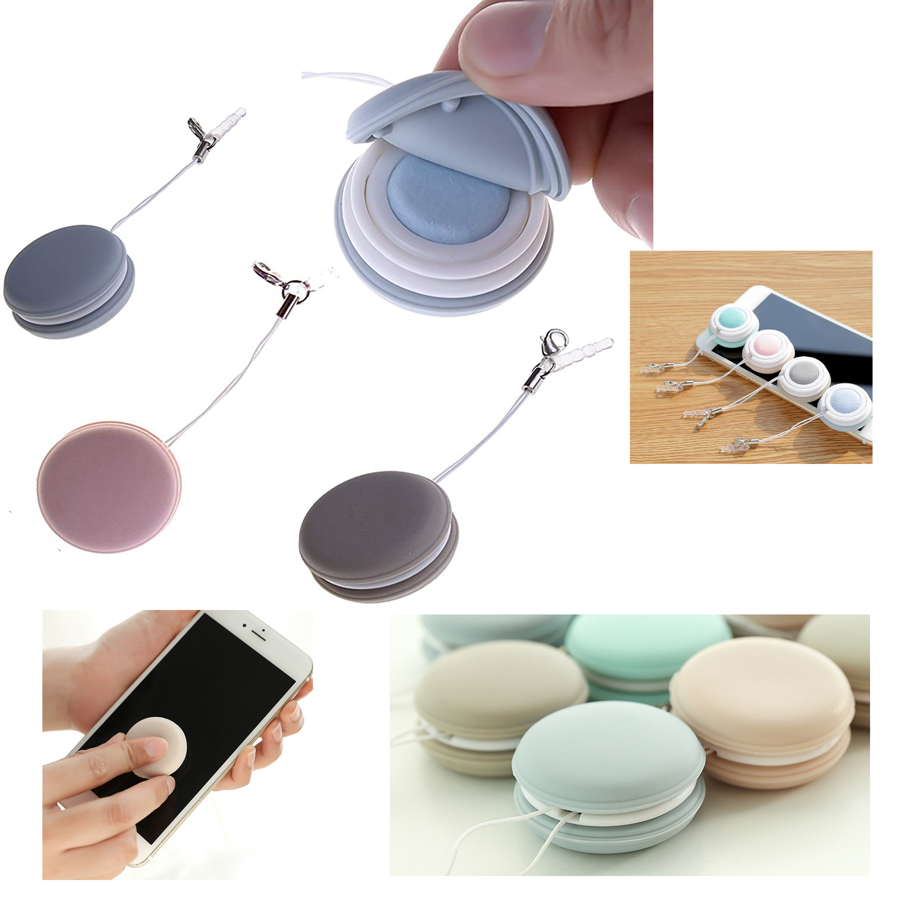 Eyeglass Cleaner keychain Mobile's Pendant with Dustproof Plug