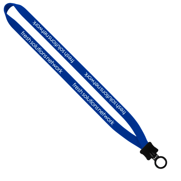 1/2" Smooth Nylon Lanyard with Plastic Clamshell & O-Ring 3