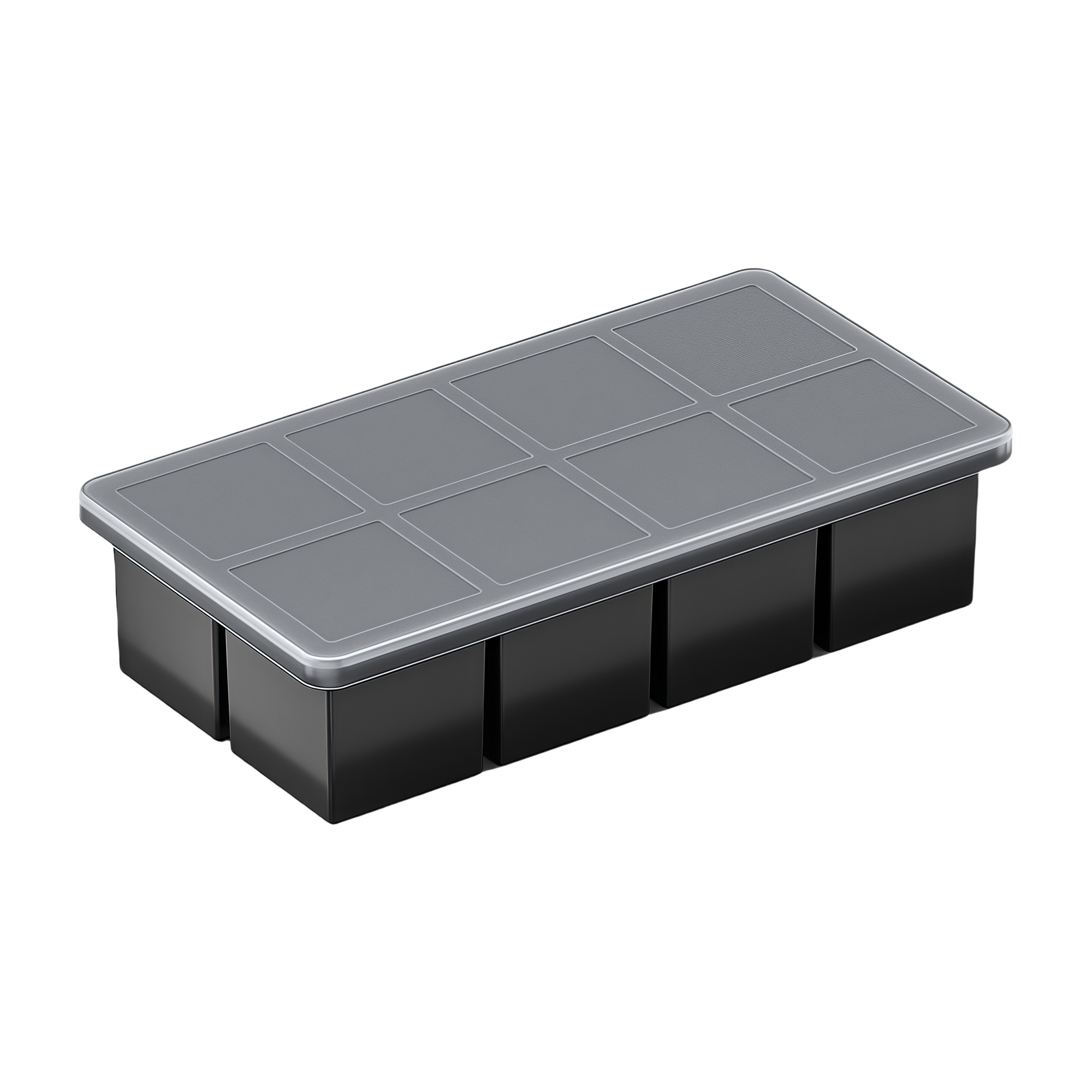 8-Cell Silicone Ice Cube Tray with Lid 2