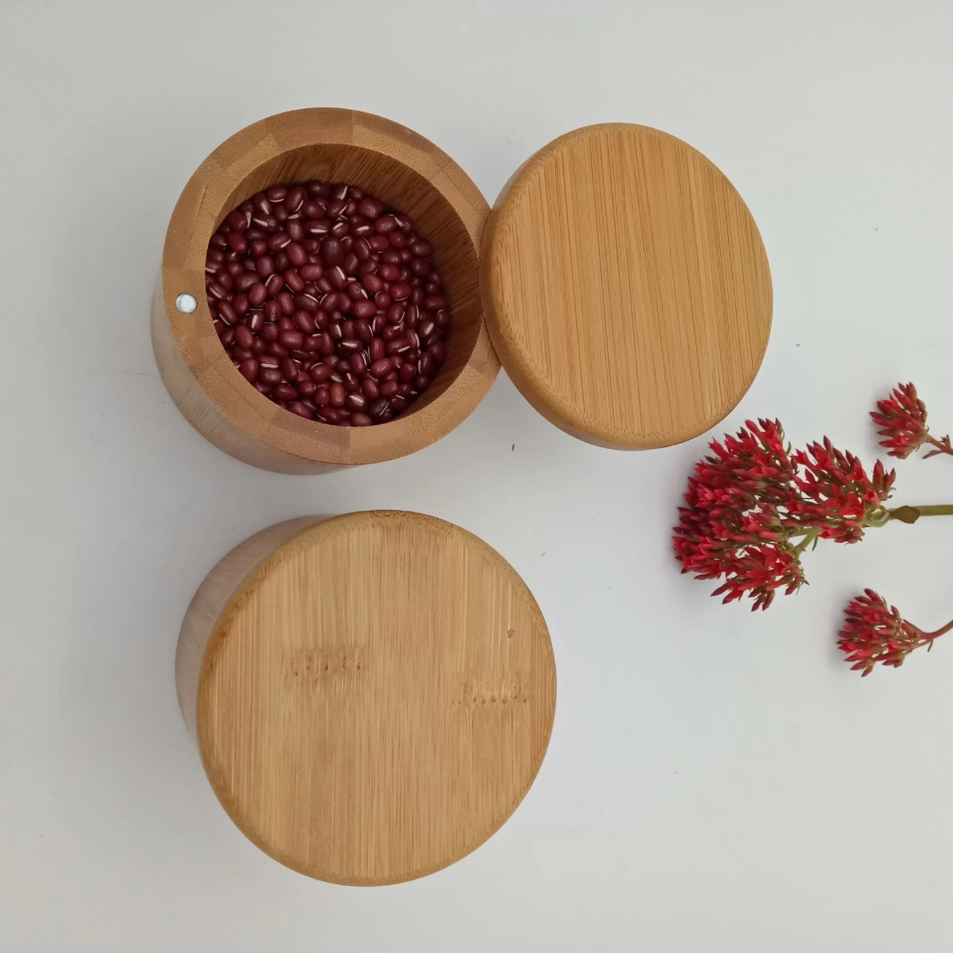 Bamboo Storage Box, with Magnetic Swivel Lid 6