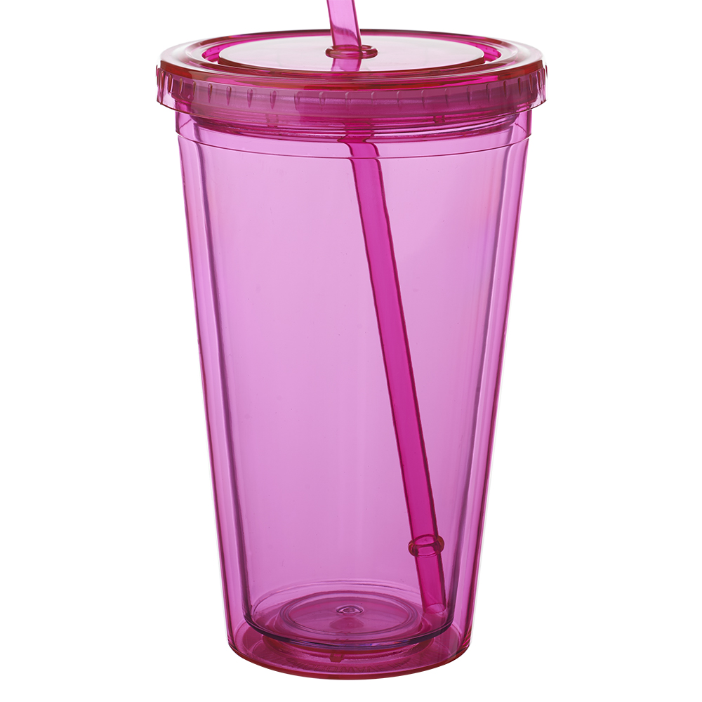 16 oz. Double Wall Acrylic Tumblers With Straws 33