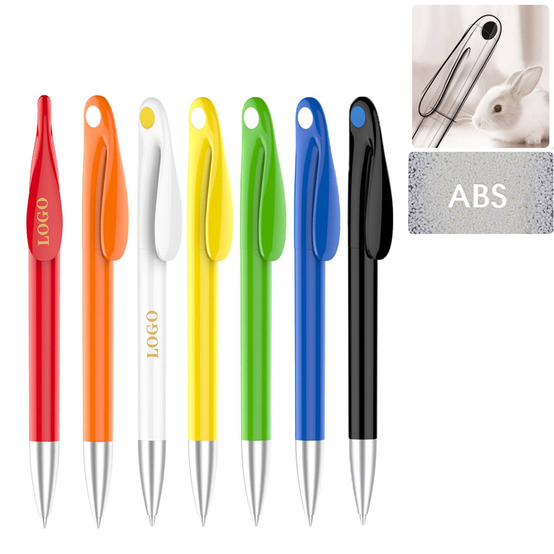 Plastic Black Ballpoint Spinning Bunny Pen