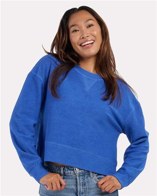 Women's Ribbed Knit Cropped Boxy Crew - BW5102 45