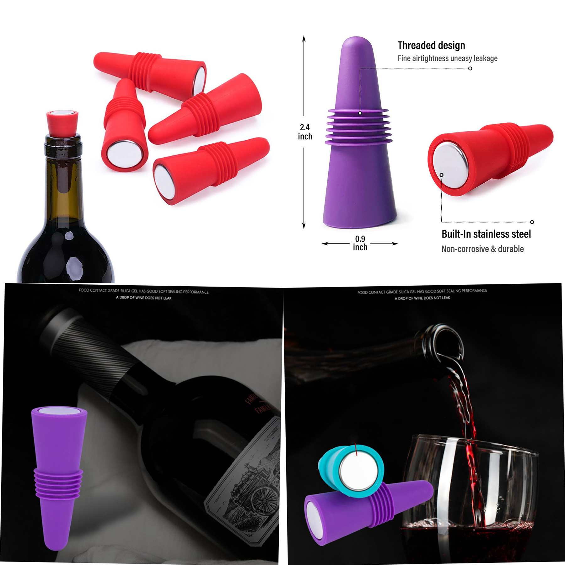 Stainless Steel Purple Cork 2