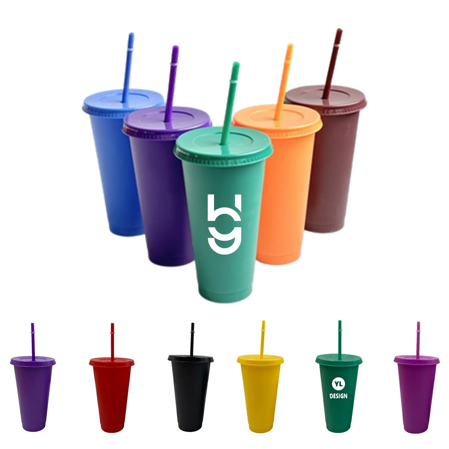 24 Oz. Wall Water Cup with Lid and Straw 6