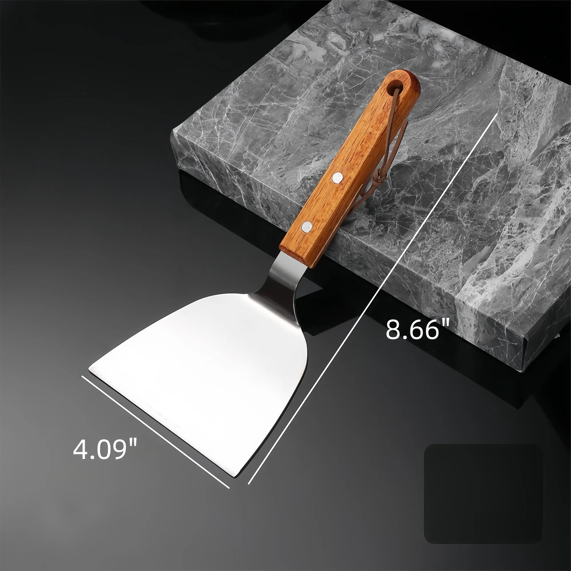 Stainless Steel Cooking Spatula Wood Handle 2