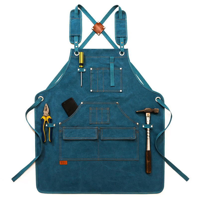 Chef Customized Sleeveless Adjustable Strap Aprons for Men Women / Large Pockets 16