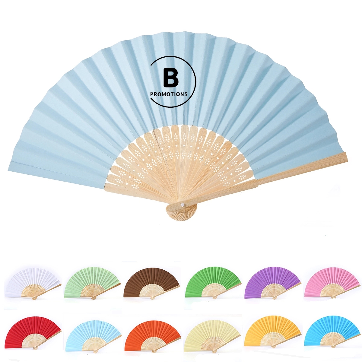 Foldable Chinese Paper Bamboo Hand Held Fan 1