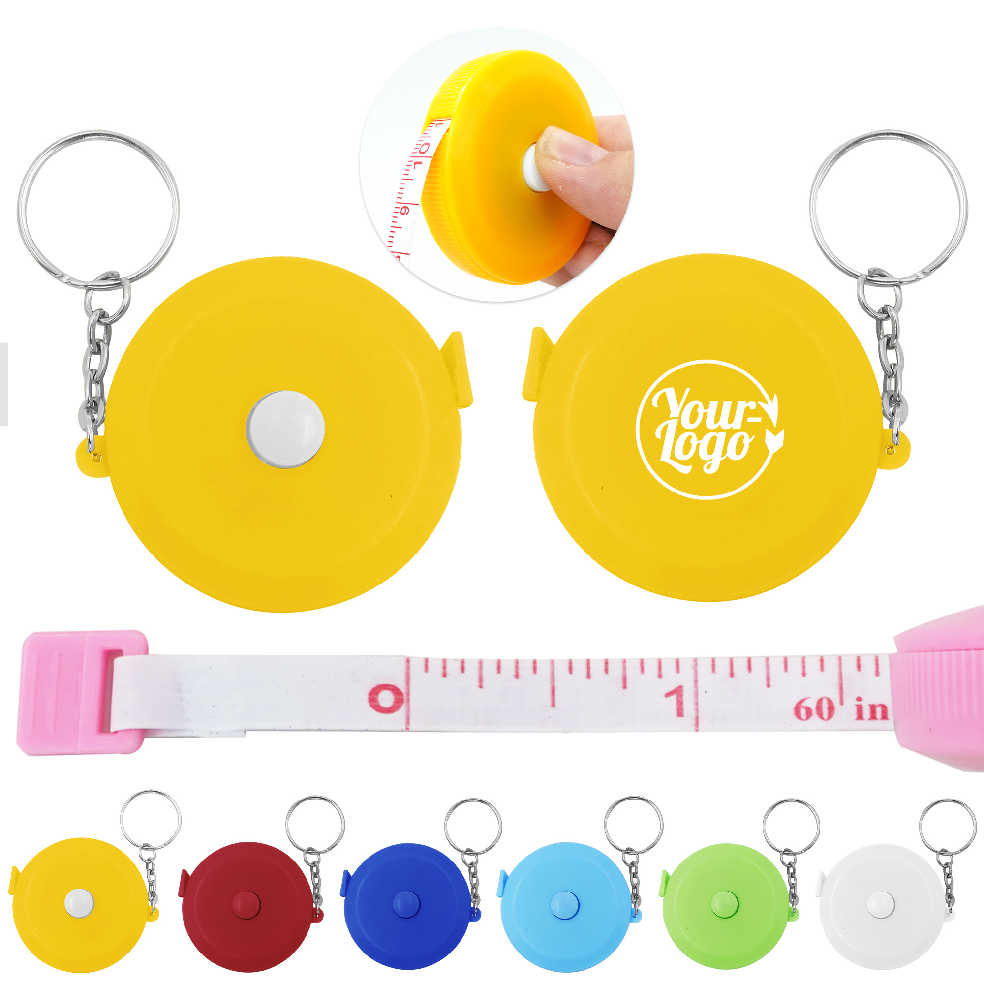 Portable Round Keychain Measuring Tape 5