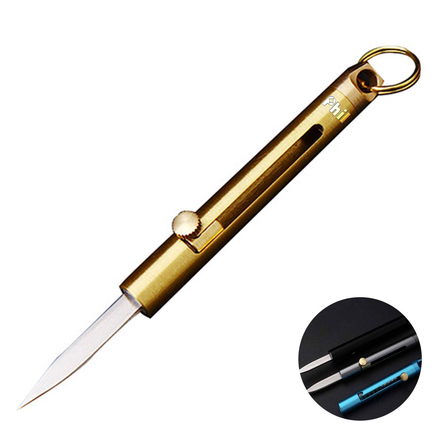 Brass Mini Folding Multifunctional Keychain Tool Knife