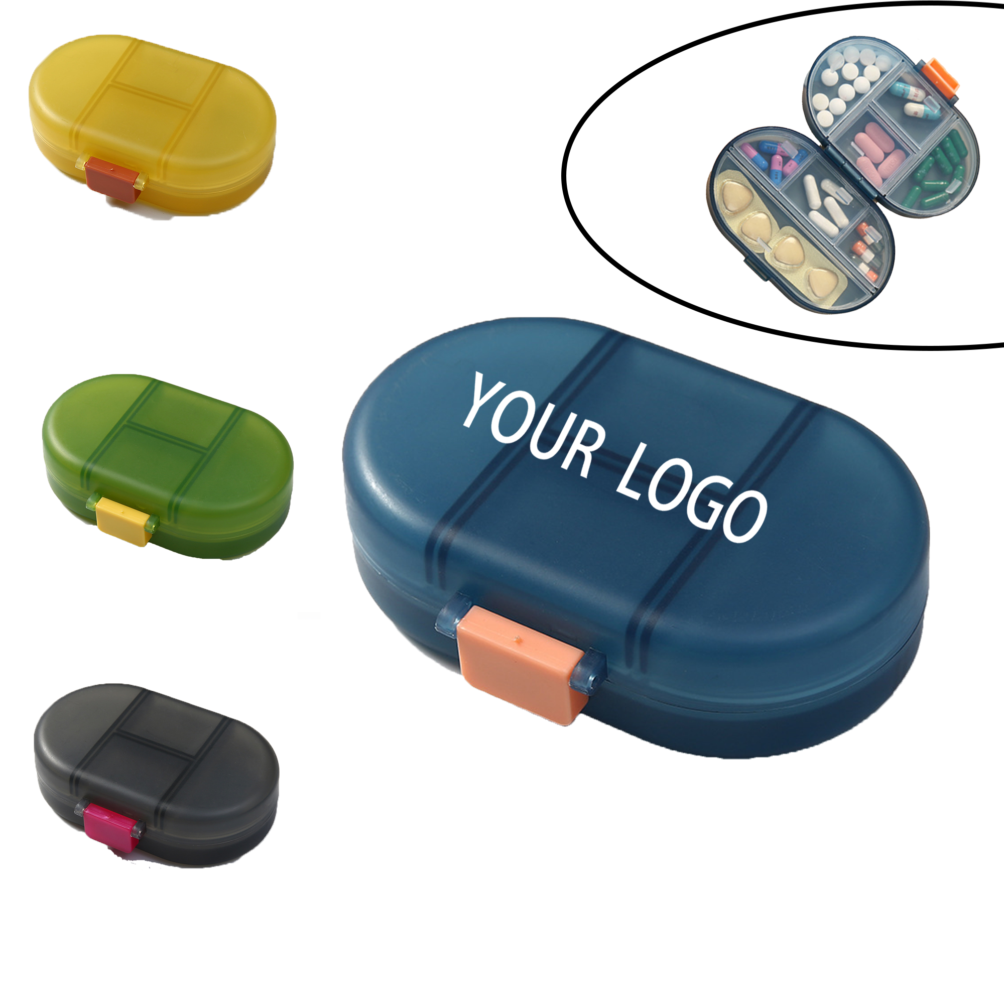 MOQ 20 PCS Pill Organizers with 8 Compartments 2