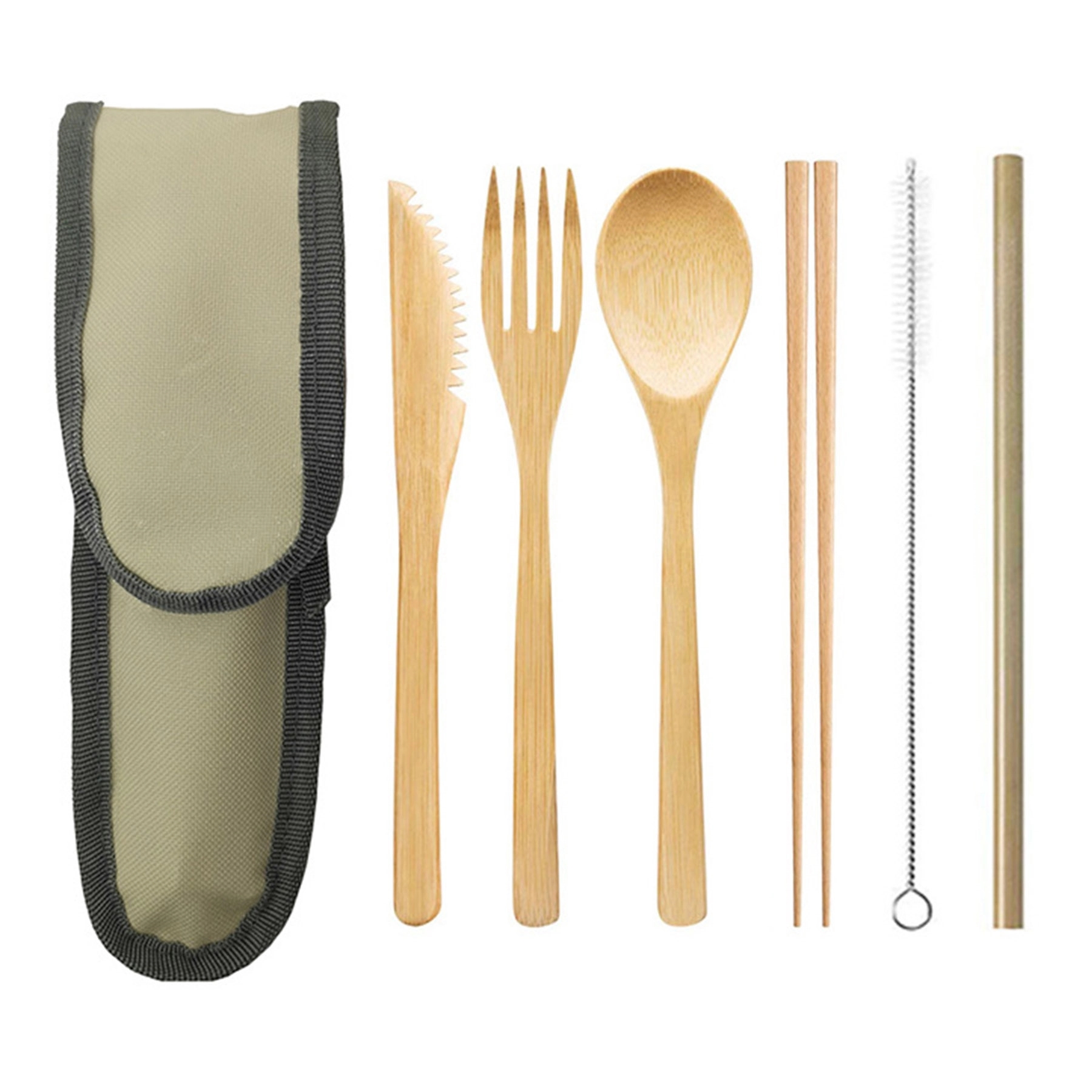 6 Pcs Bamboo Cutlery Set 6