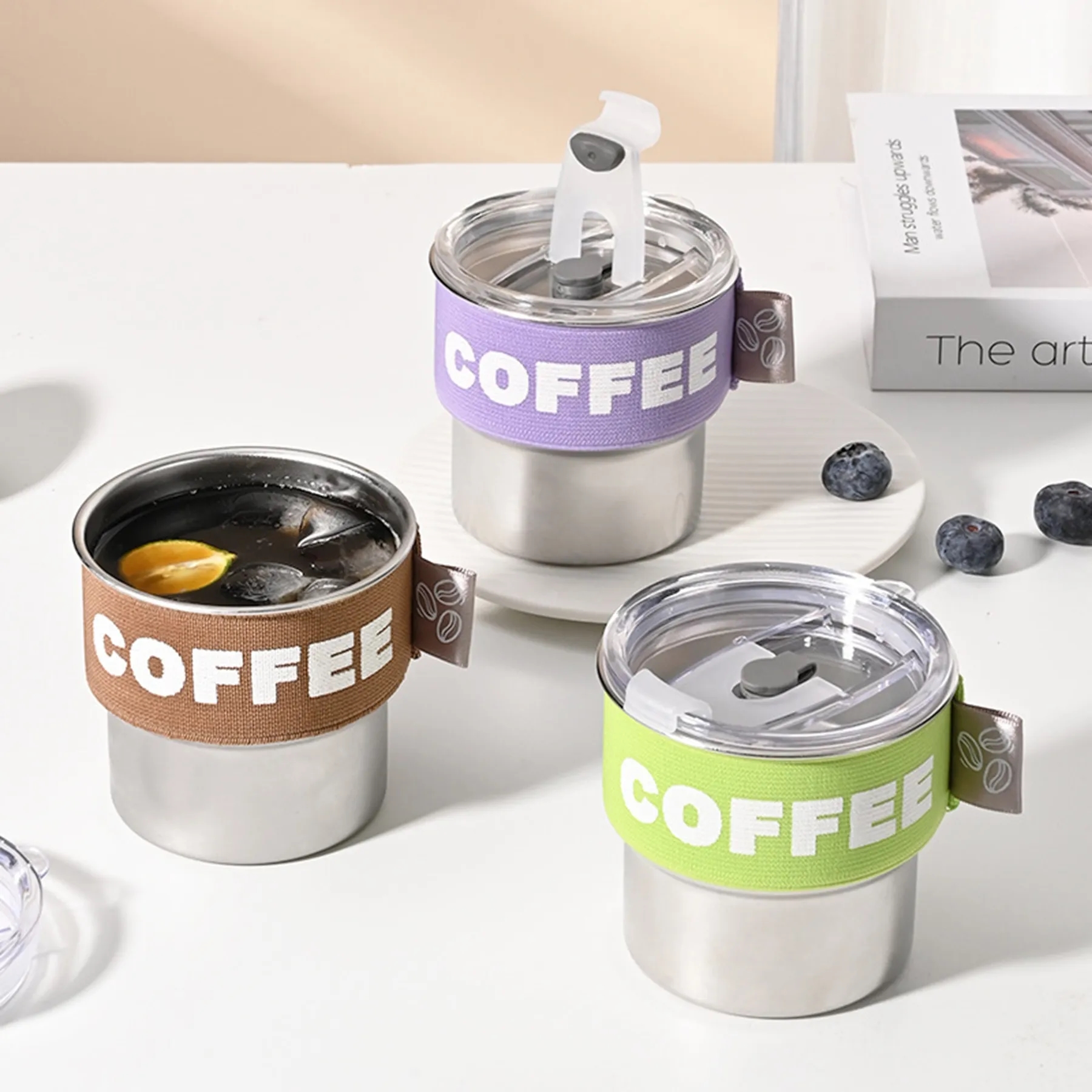 14 Oz. Stainless Steel Insulated Coffee Cup with Lid 3
