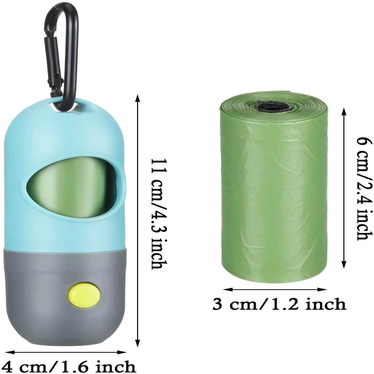Dog Poop Waste Bags Holder with LED Flashlight 4
