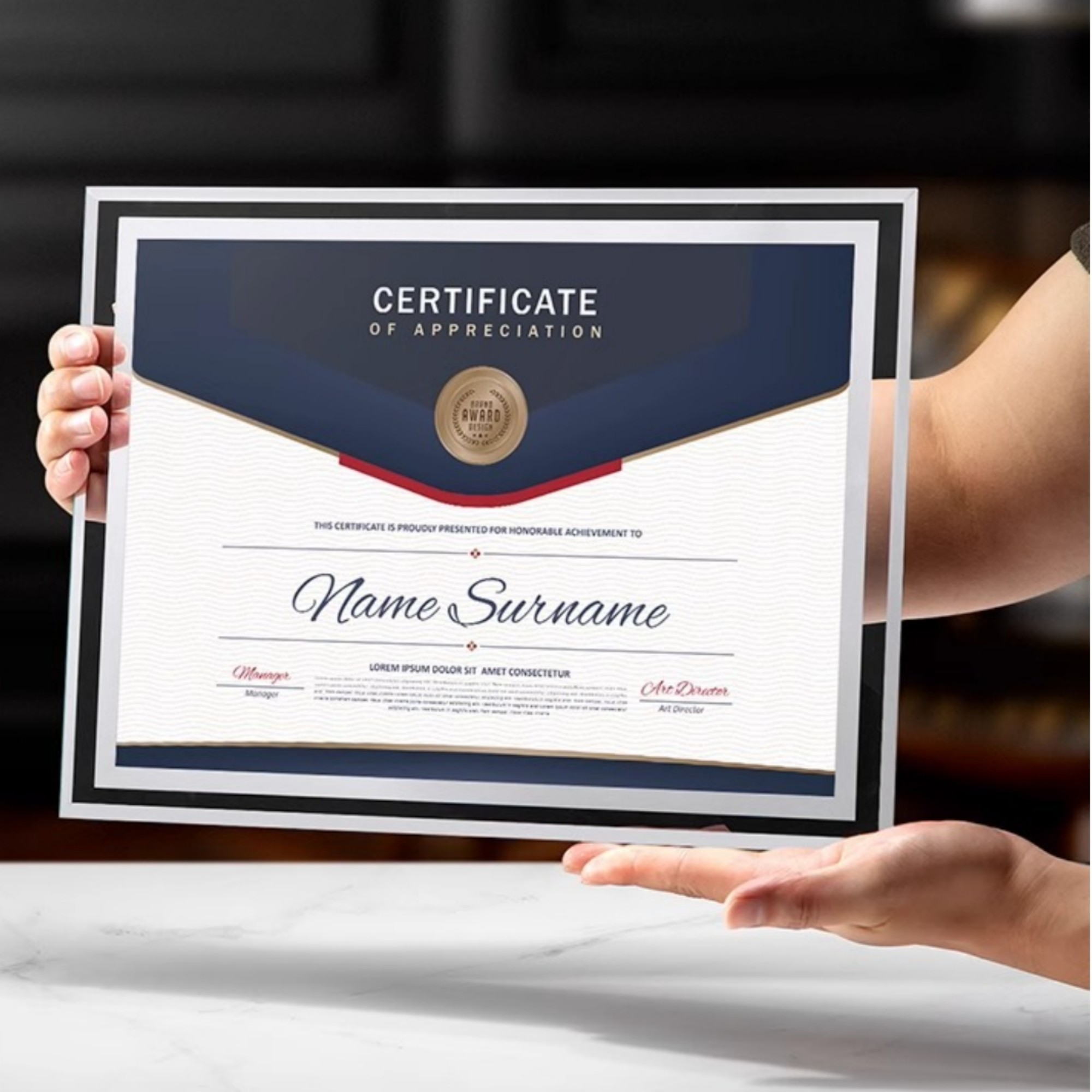 A4 Crystal Glass Certificate Frame 4