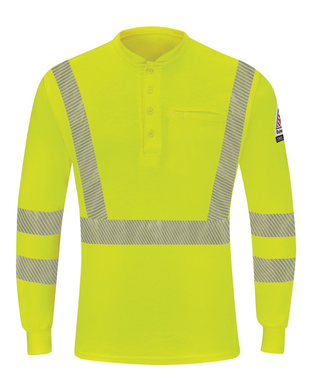 Hi-Visibility Lightweight Long Sleeve Henley Tall Sizes