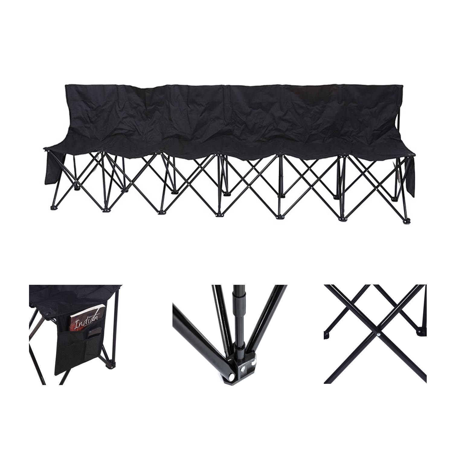6 Seats Conjoined Foldable Chair 3