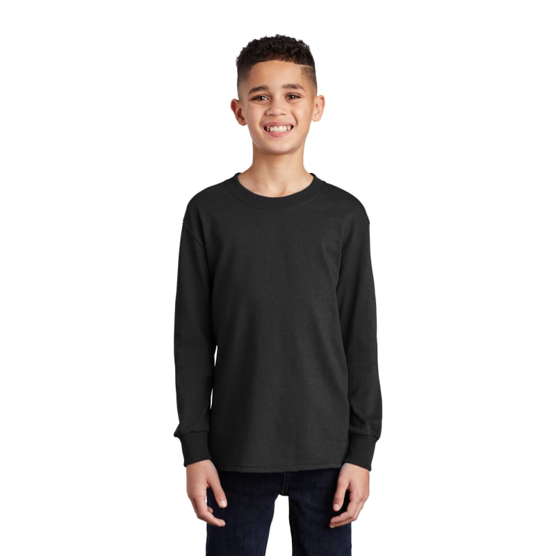 Port & Company Youth Long Sleeve Core Cotton Tee. 110