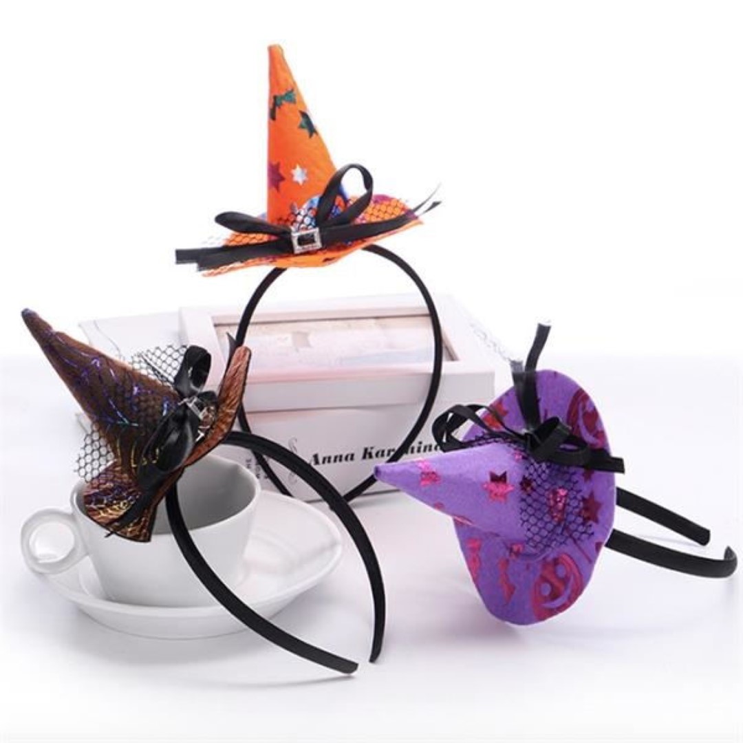Halloween Witch Feather Hat Headband 3