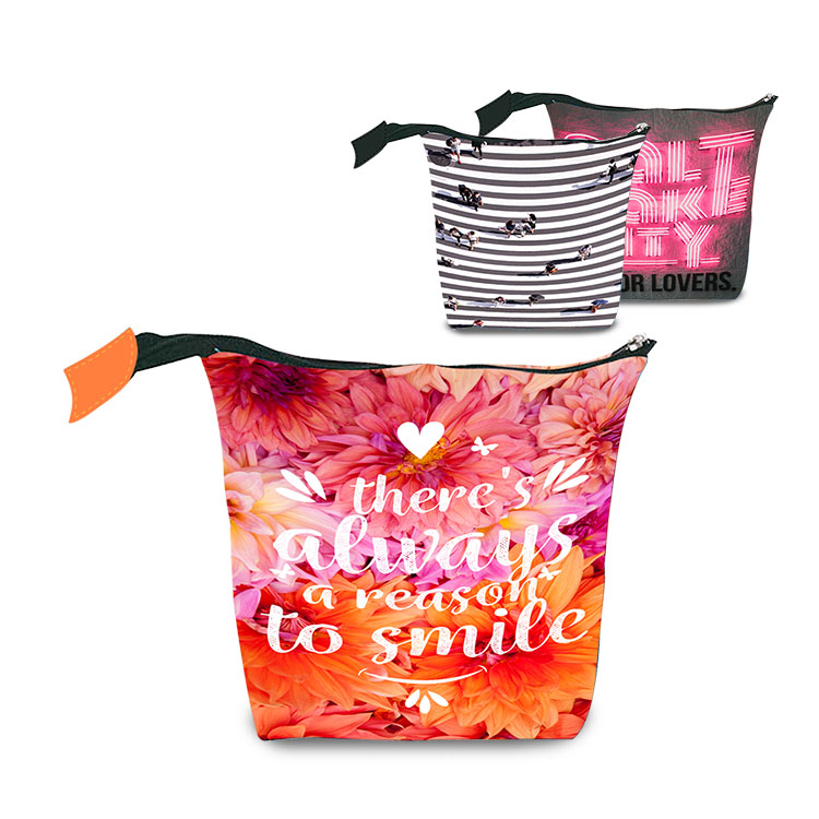 Full color Edge-to-Edge Zippered 5 oz. Cotton Pouch, custom tote bag with logo imprint 2
