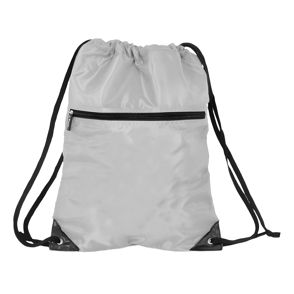 Athletic Drawstring Backpack W/ Front Zipper 4