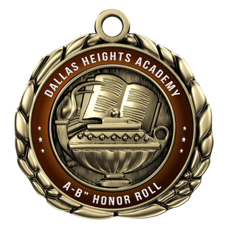 Express Vibraprint™ Book & Lamp Quali-Craft Medallion (2-1/2") 1