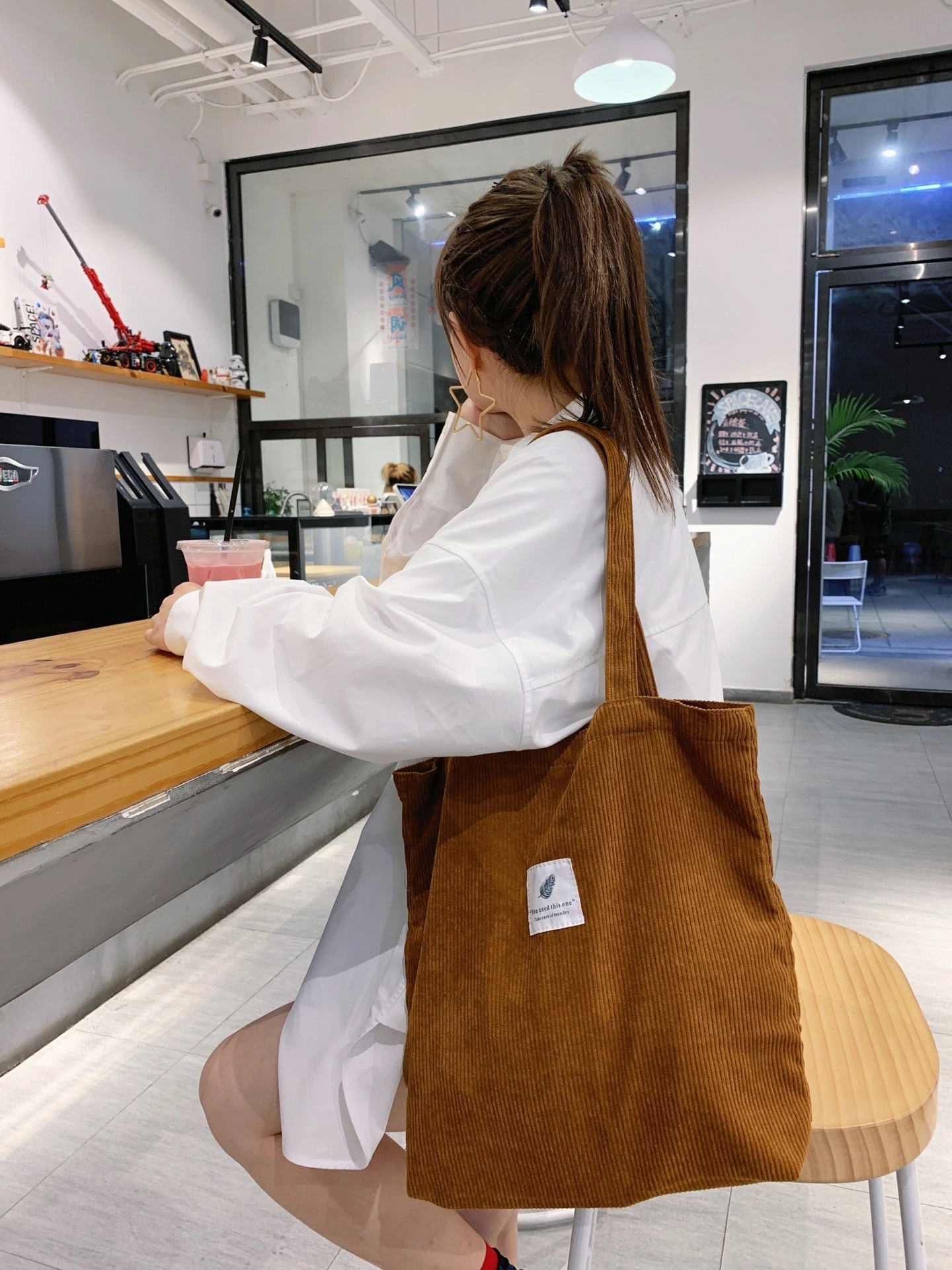Tote Handbag With Pocket, custom tote bag with logo imprint 29