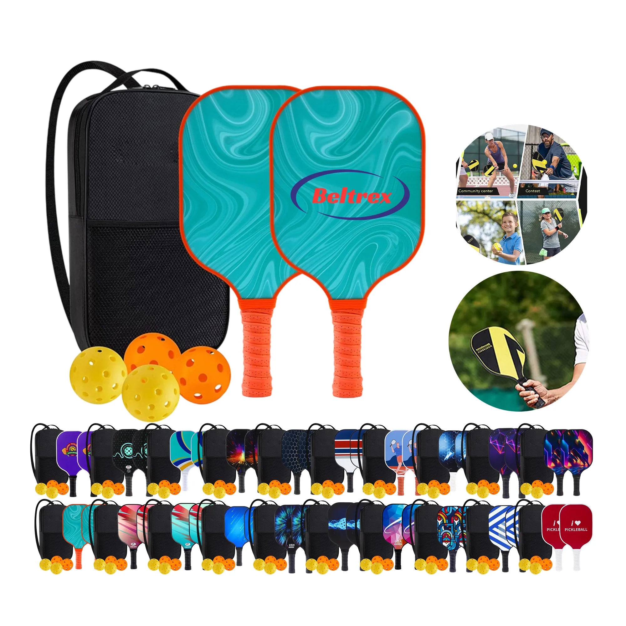 MOQ 50 Fiberglass Pickleball Set 35