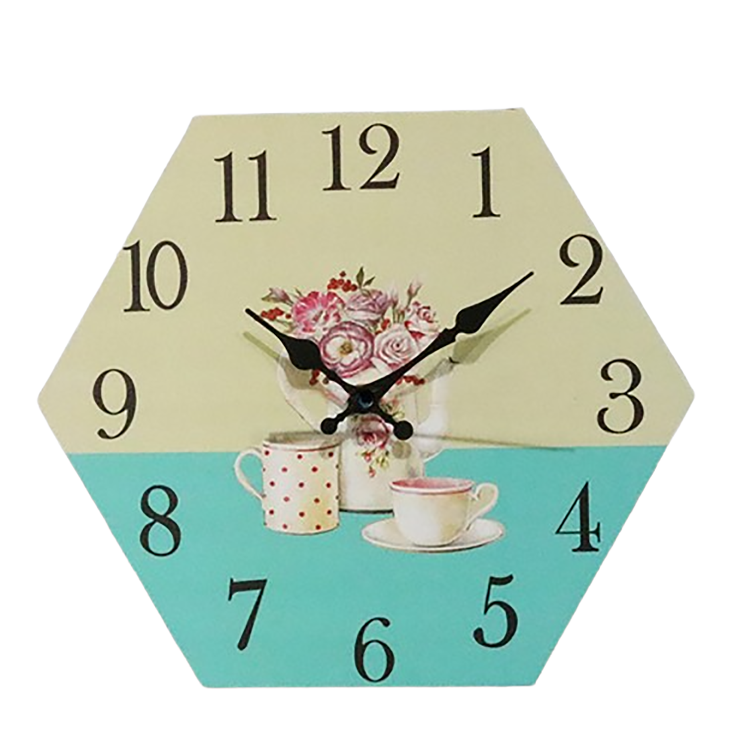 Hexagonal High-Density Fiberboard Wall Clock 16
