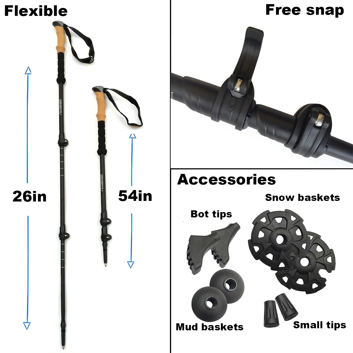 Lightweight Carbon Fiber Trekking Poles 5