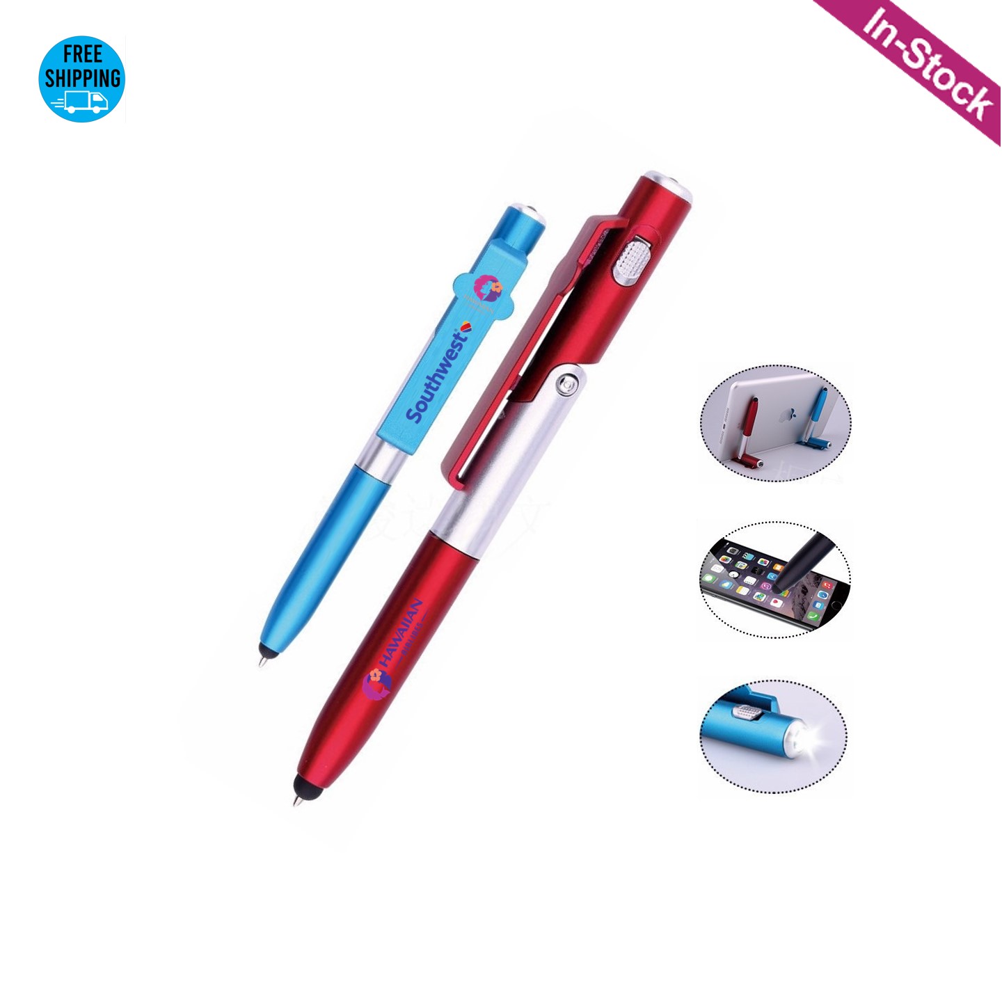Folding Stylus Pen with Light and Phone Stand 1