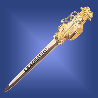 GOLD PLATED GOLF LETTER OPENER 2