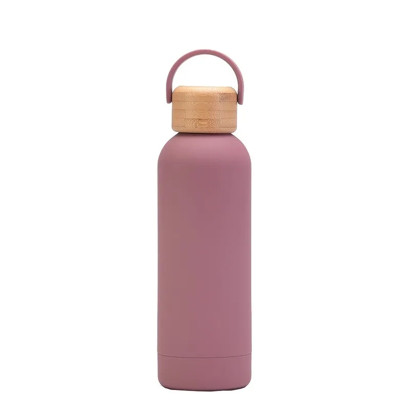 17 Oz Stainless Steel Water Bottle With Bamboo Lid 16