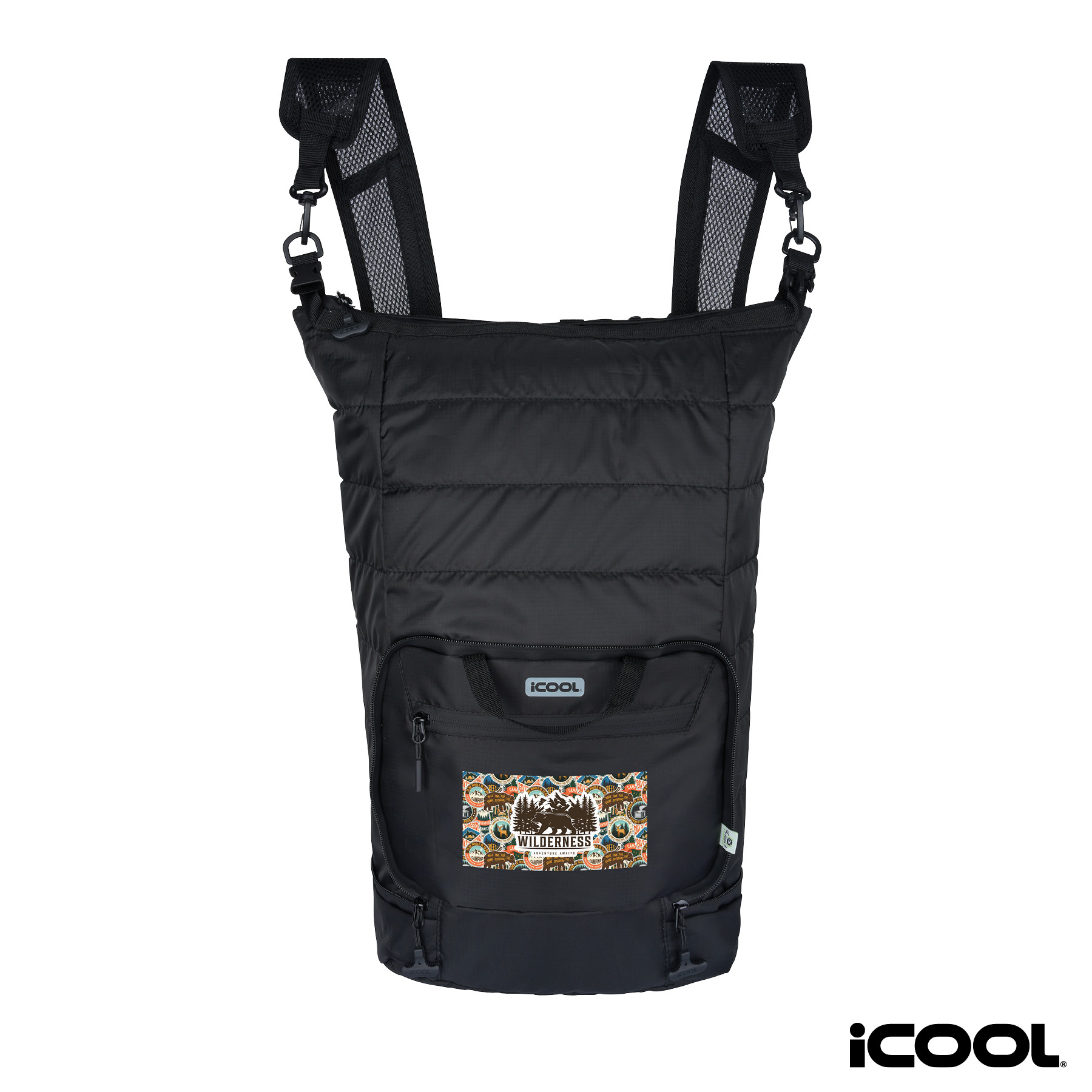 iCOOL® Rockvale Repreve® Packable Puffer 24-Can Backpack Cooler 16