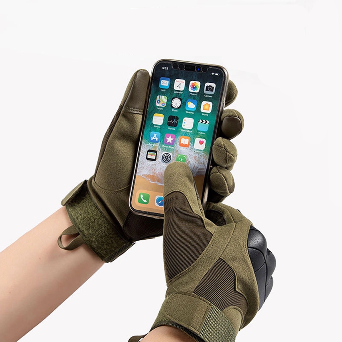 Tactical Touch Capable Combat Gloves With Hard Knuckle 3