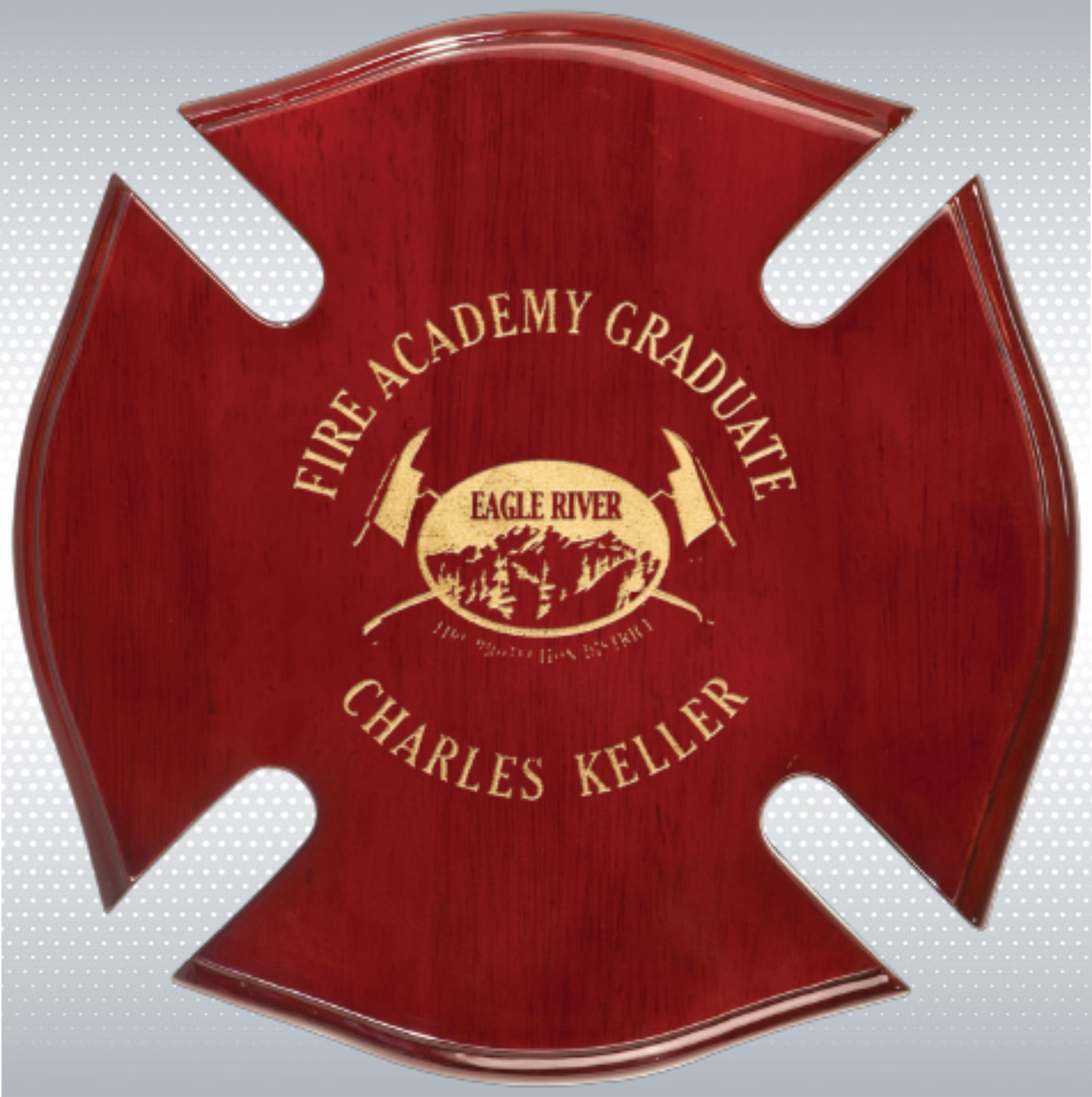 Rosewood Piano Finish Maltese Cross Plaque (10" x 10") 2