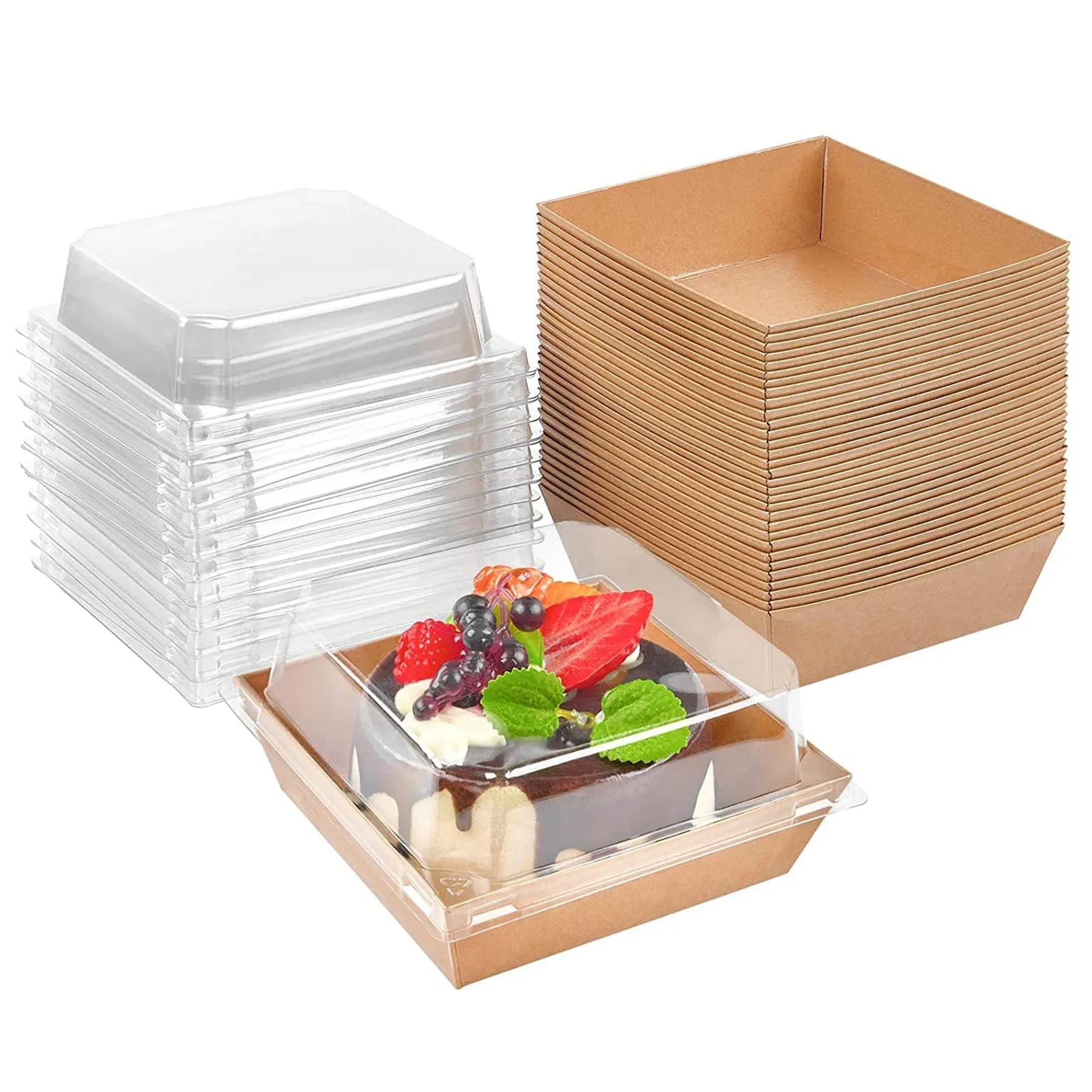 Cake Slice Boxes with Clear Lids 2