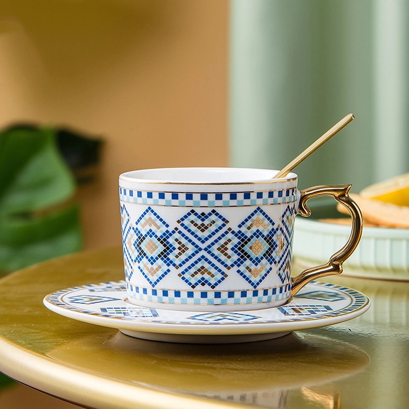 Custom 5 oz Ceramic Coffee Mug Saucer Set 9