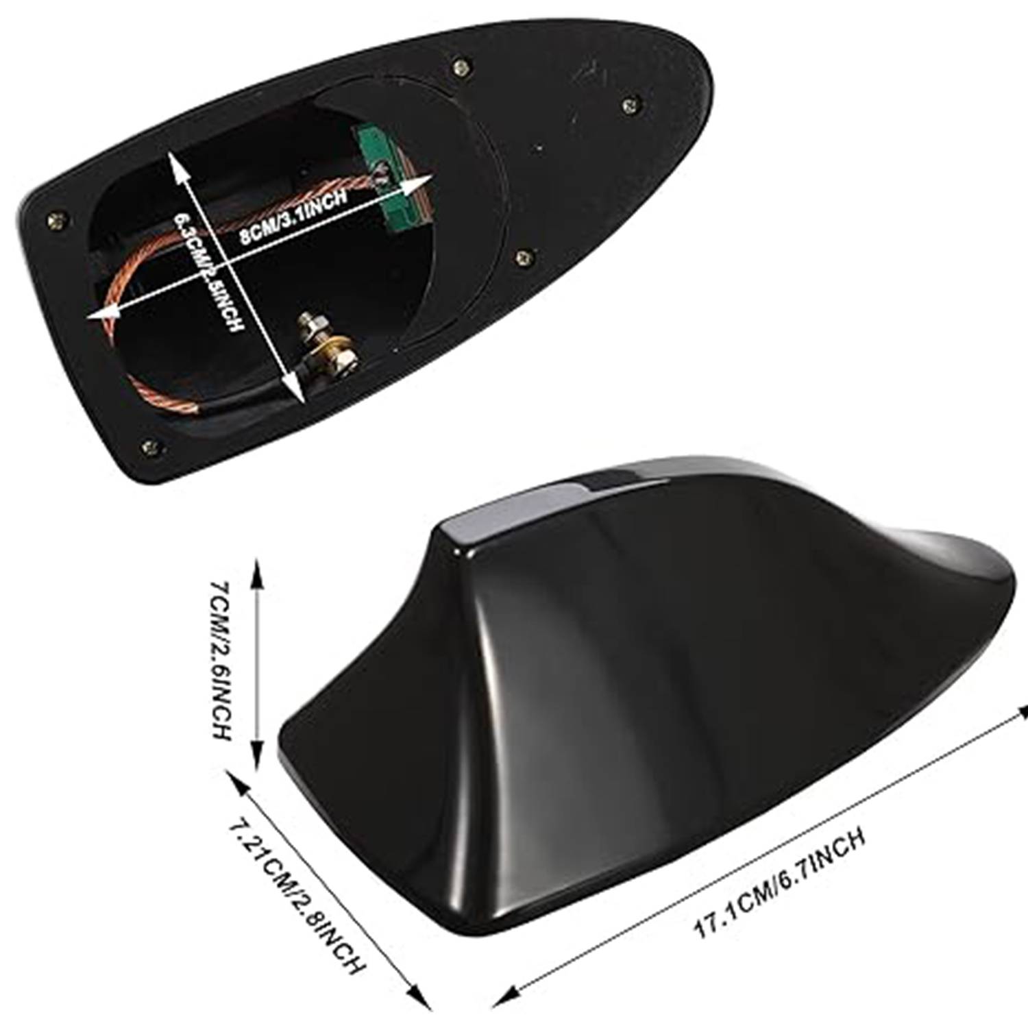ABS Black Shark Fin Roof Antenna Cover 2